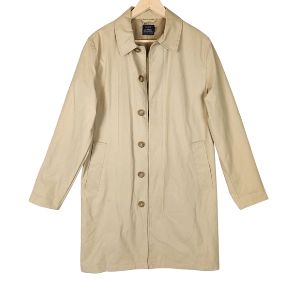 J. Crew Trench Coat Men's XS Beige Cotton NWT Classic Preppy